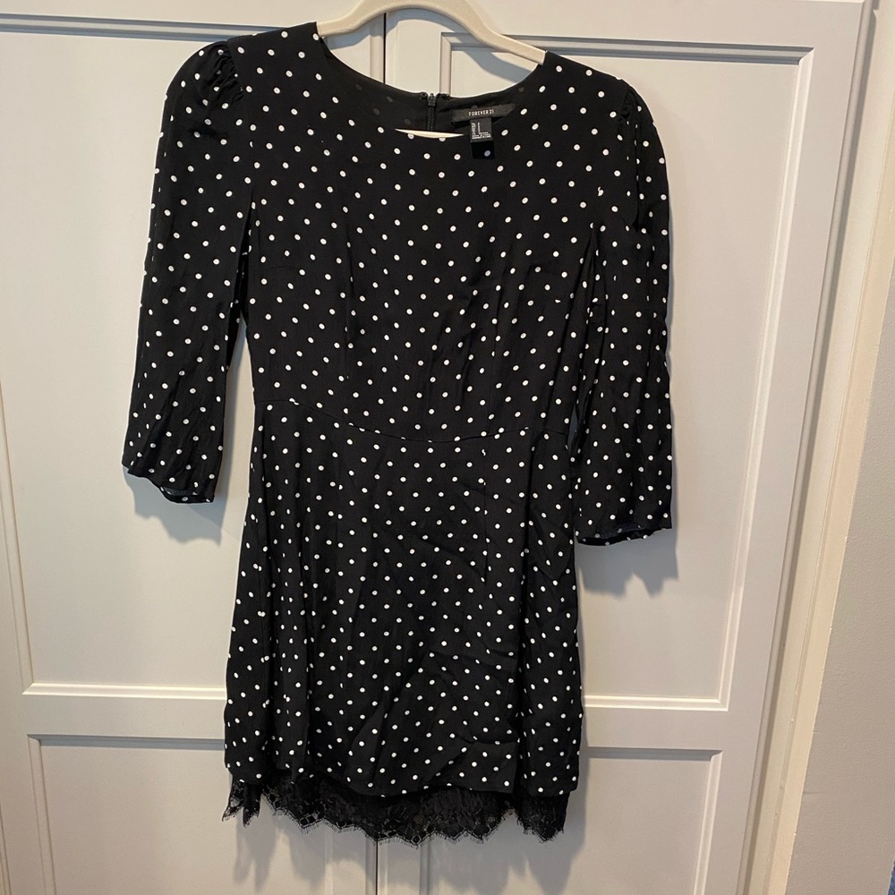 Forever 21 small black and white polka dot dress
